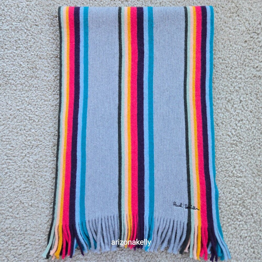 NWOT Paul Smith Knit Wool Striped Scarf - Picture 16 of 16